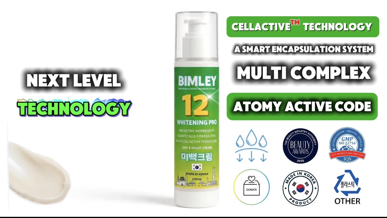 Bimley bottle with CellActive Technology, GMP and Made in Korea certifications